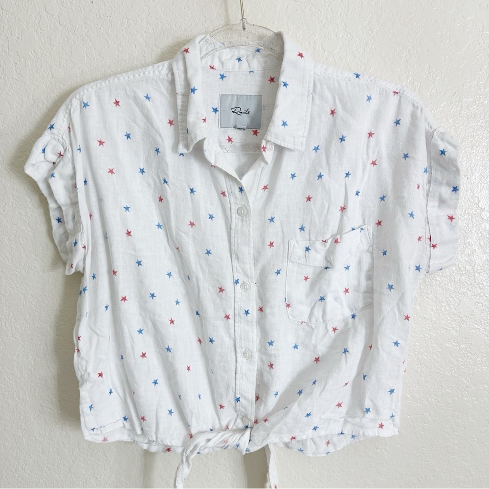 Rails Amelie Tie Front Shirt white size M - Picture 5 of 12